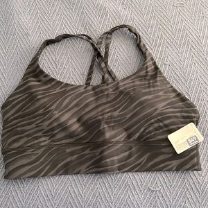 NWT Lululemon Energy Bra Long Line Le Tigre Camo Deep Coal Multi sz14